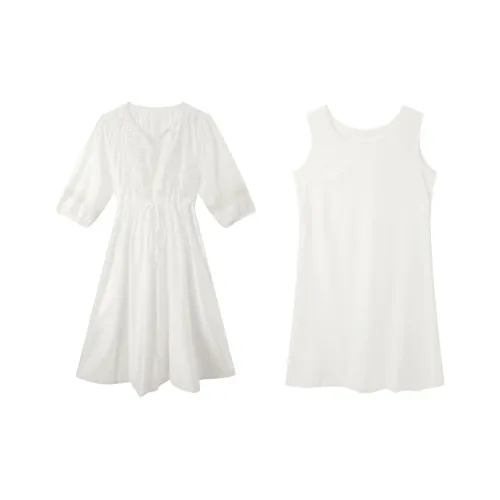 EIDOLON GRAIN Длинный рукав Платье Женское Белое