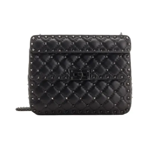 Valentino GARAVANIROCKSTUD SPIKE Овечья кожа Сумка через плечо Сумка на плечо Женская Черная