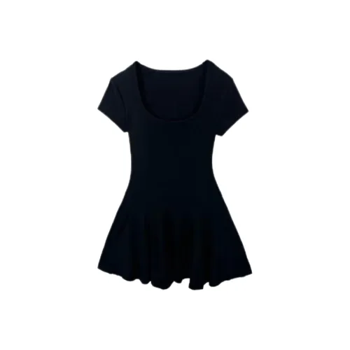 ABBY GODDESS Короткое платье с короткими рукавами женское черное