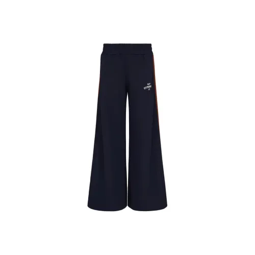 EMPORIO ARMANI SS25 Вязаные спортивные брюки женские морской синий