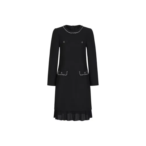 JZ. ANNAKRO Длинное платье с длинными рукавами женское черное