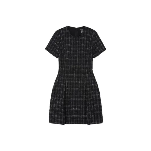 CLUB MONACO Черно-белая клетка Женские Платья с коротким рукавом