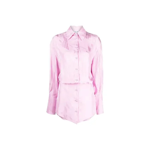 The Attico Длинное платье с длинными рукавами женское розовое