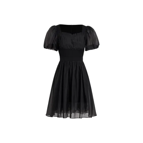 AUI Black Женские Короткие Платья с Рукавами