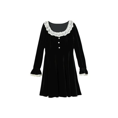 WESTLINK Длинное платье с длинными рукавами женское черное