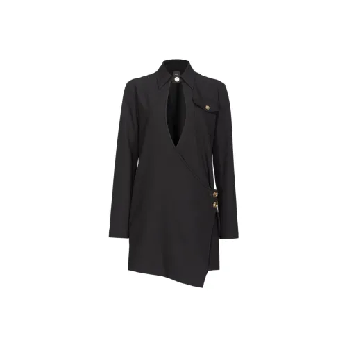 PINKO Черное Женское Длинное Платье с Рукавами