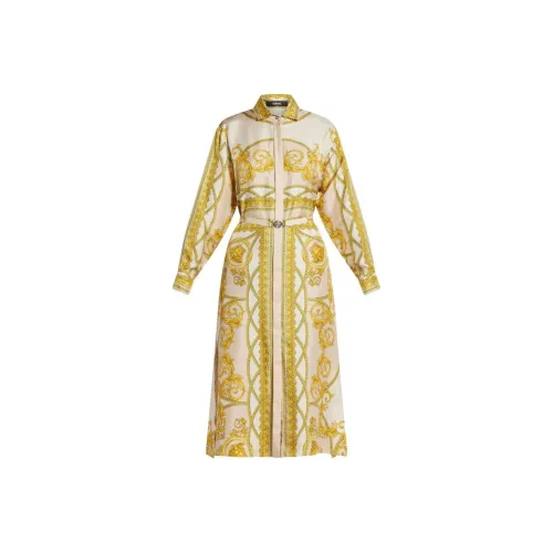 FANSIZHE Длинное платье с длинными рукавами женское желтое