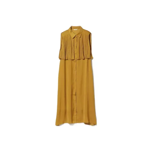 Beams Женские Платья без рукавов, цвет горчичный