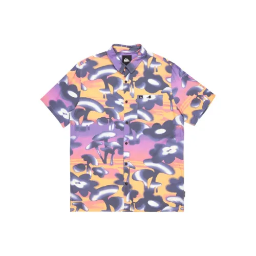 Quiksilver Рубашка Мужская Многоцветная Фиолетовая