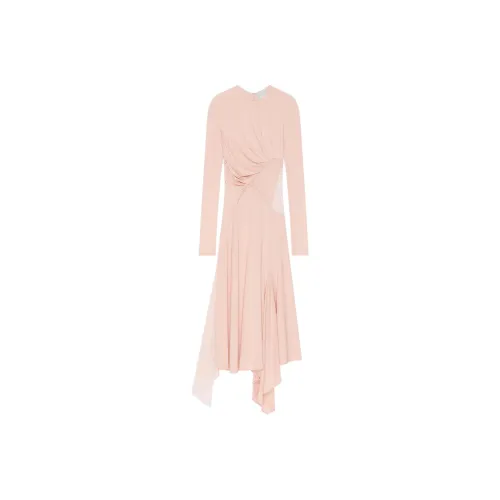 Givenchy SS24 Длинное платье с длинными рукавами женское розово-красное