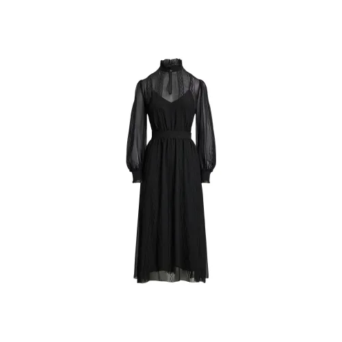 Polo Ralph Lauren Длинное платье с длинными рукавами женское черное