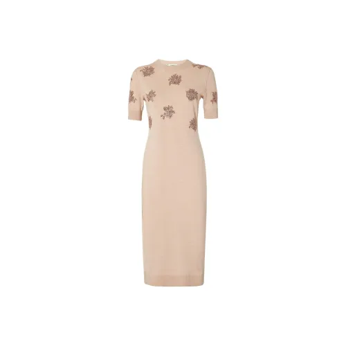 FENDI SS25 Короткий рукав Платье Женское Розовое