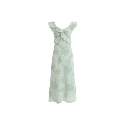 ABBY GODDESS Короткое платье с короткими рукавами женское зеленое