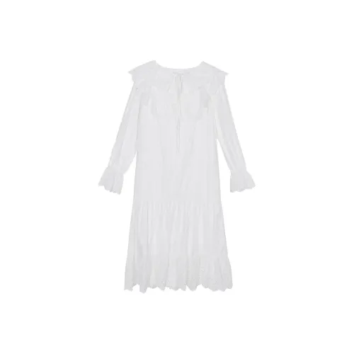 XINBANGBANG Длинное платье с длинными рукавами женское белое