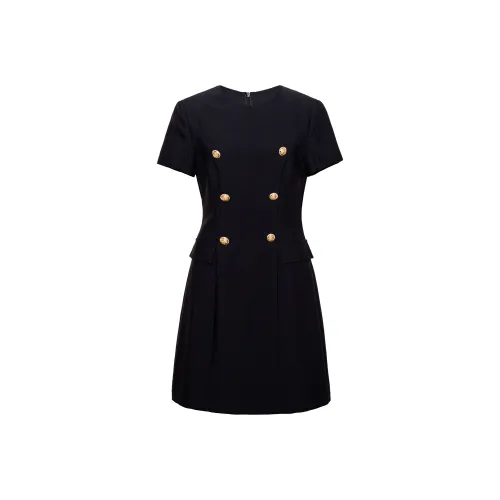 ROEYSHOUSE Короткое платье с короткими рукавами женское черное