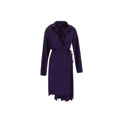 DRIES VAN NOTEN Фиолетовый Женские Длинные Платья с Рукавами