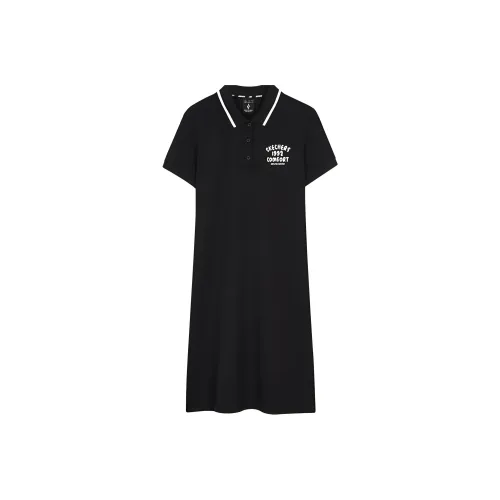 Skechers Короткий рукав Платье Женское Угольно-черное