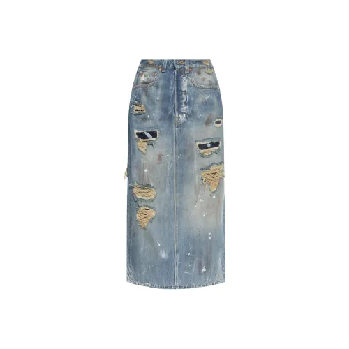 Vetements FW24 Denim Long Skirt Women's Blue Vetements FW24 Деним Длинная Юбка Женская Синяя