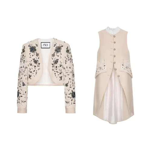 ZARA Повседневный костюм женский цвет устричный белый