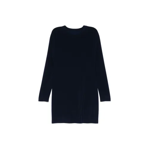 NORMA KAMALI Длинное платье с длинными рукавами женское морской синий