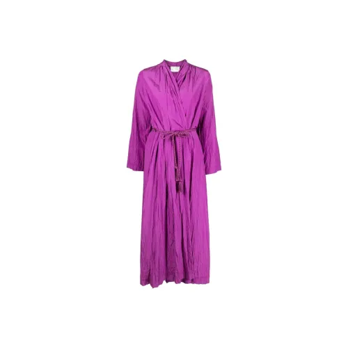Forte Forte Длинное платье с длинными рукавами женское фиолетовое