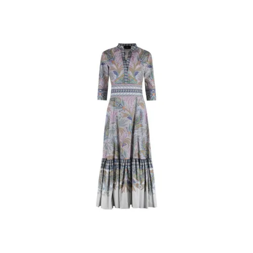 ETRO Светло-серый Женские Короткие Платья с Рукавами