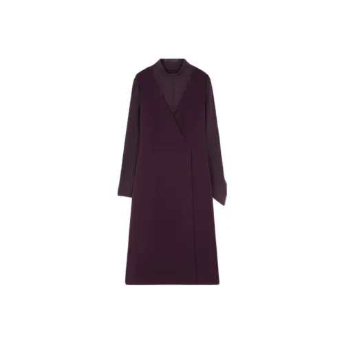 IHIMI Длинное платье с длинными рукавами женское фиолетовое