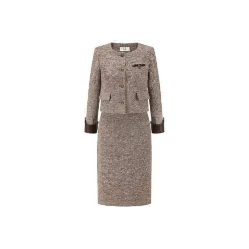 ONE SHALLOW Бизнес-костюм женский кофейный