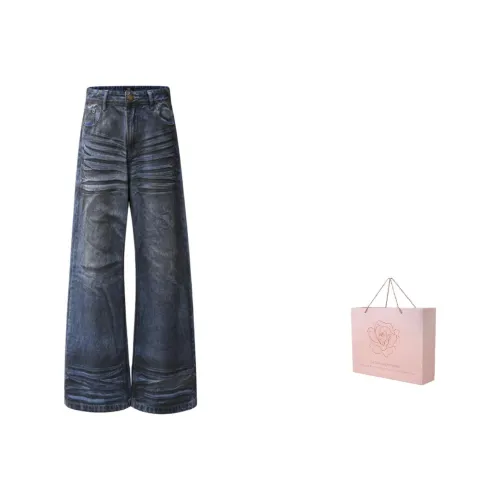 ZAZN Джинсы Женские Грязно-Синий В комплекте Сумка для покупок