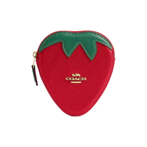 COACH Кожа Монета Кошелек Мини Женский Красный