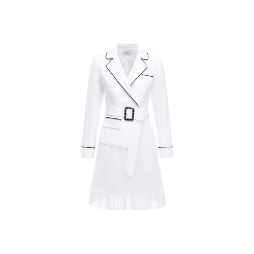 AUI Длинное платье с длинными рукавами женское белое