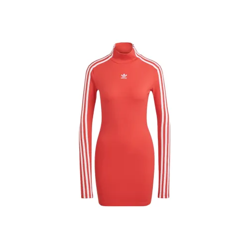adidas originals Spice Girls series Red Женские Длинные рукава Платья