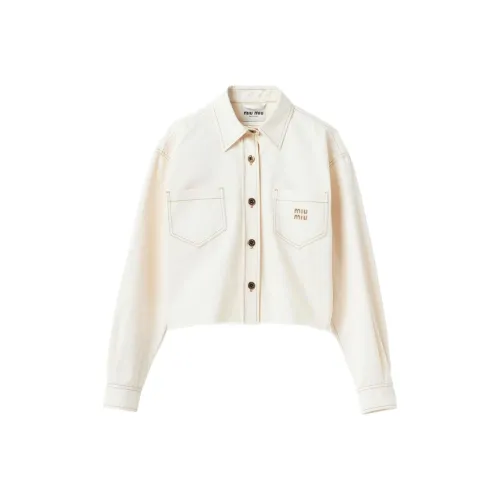 MIU MIU SS24 Denim Jacket Women's Light Beige