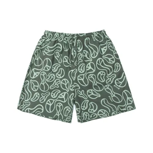 HUF Groovy Широкие Короткие Повседневные Шорты Женские Зеленые