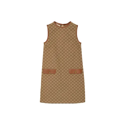 GUCCI FW23 Без рукавов Платье Женское Коричневое