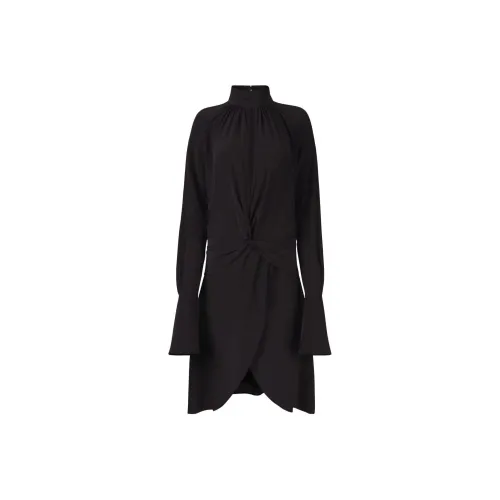 Nina Ricci Длинное платье с длинными рукавами женское черное