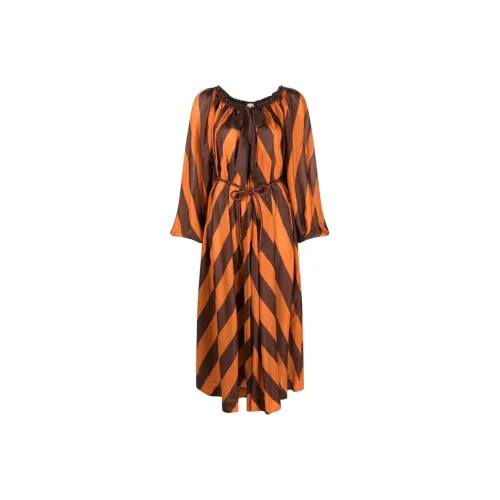 Zimmermann Апельсин Женские Длинные Платья с Рукавами