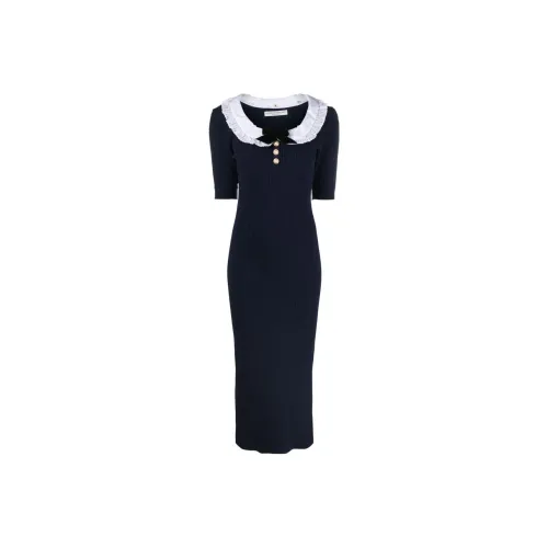 Alessandra Rich Blue Женские Короткие Платья с Рукавами