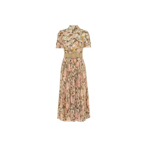 Zimmermann Золотой Женские Короткие Платья с Рукавами