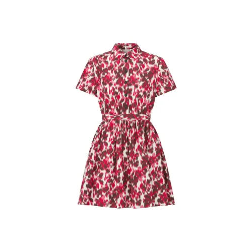 DIOR Короткий рукав Платье Женское Красное