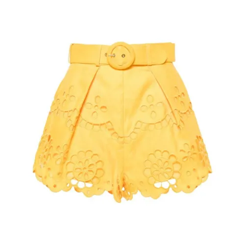 Zimmermann SS24 Повседневные шорты Женские Янтарно-желтые