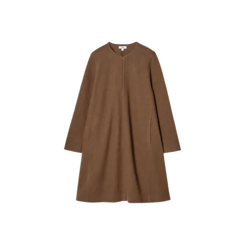 COS Длинное платье с длинными рукавами женское коричневое
