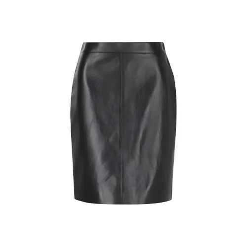 CELINE SS25 Весенний Летний Коллекция Женская Кожа Длинная Юбка Женская Черная