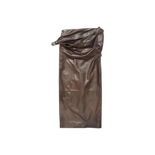 Acne Studios Кожа Длинная Юбка Женская Коричневая