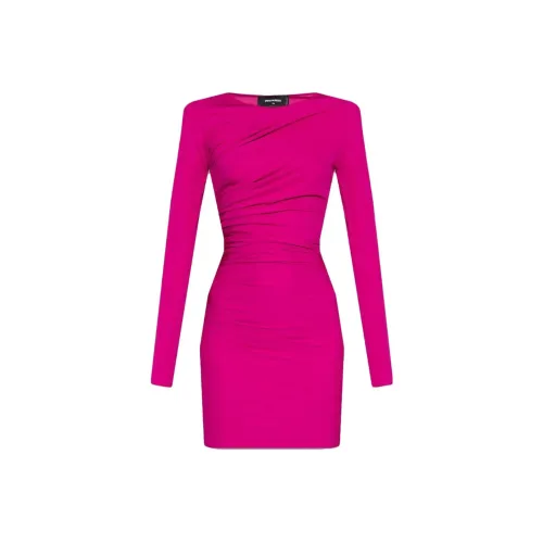 DSQUARED 2 Фуксия Женские Длинные Платья с Рукавами
