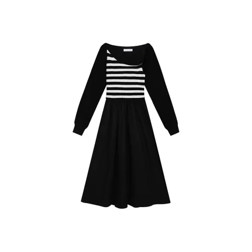 Клавиатура VEGA CHANG Черная Женская Длинная Рукав Платье