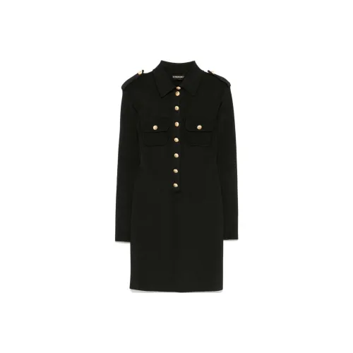 TOM FORD FW24 Длинное платье с длинными рукавами женское черное