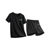 Black (M Good Luck Summer Chest Logo) + Black (M Good Luck Summer Pants Logo)  
Черный (M Good Luck Summer Логотип на груди) + Черный (M Good Luck Summer Логотип на штанах)