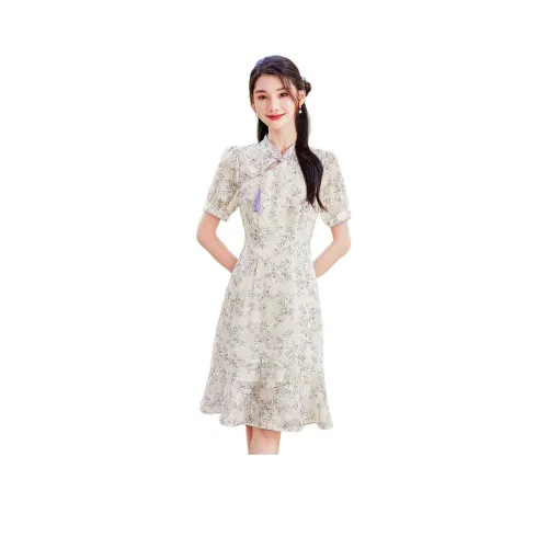 Like The Age Of Water Короткий рукав Платье Женское Фиолетовое