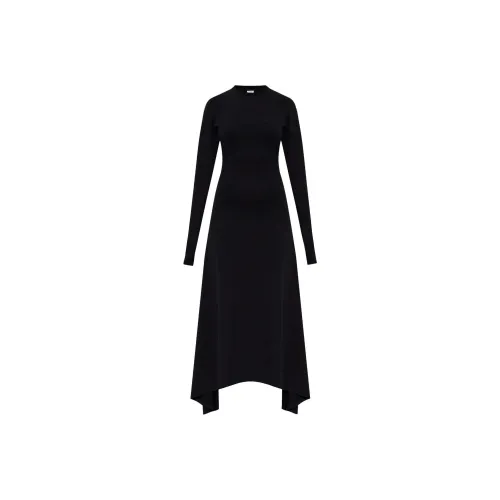Vetements Черное Женское Длинное Платье с Рукавами